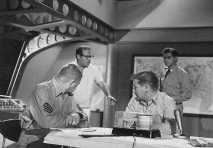 Irwin Allen gives directions during shooting of the pilot.